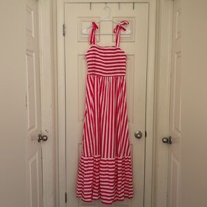 Pink and White Striped Kids Dress